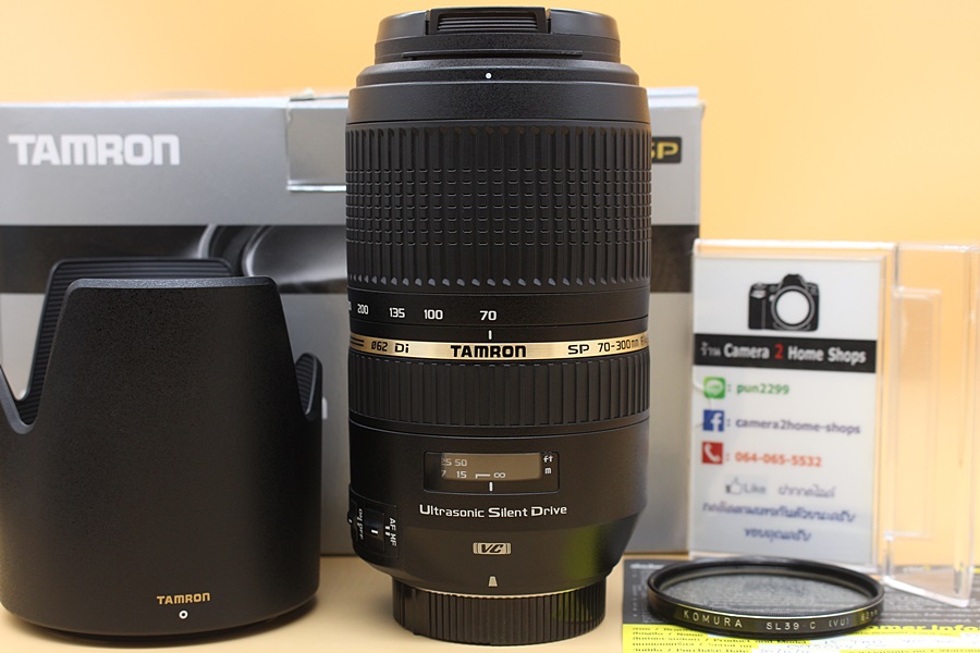 ขาย Lens Tamron SP 70-300mm F4-5.6 Di VC USD (For Nikon) สภาพสวยใหม่ ไร้ฝ้า รา อุปกรณ์ครบกล่อง  อุปกรณ์และรายละเอียดของสินค้า 1.Lens Tamron SP 70-300mm F4-