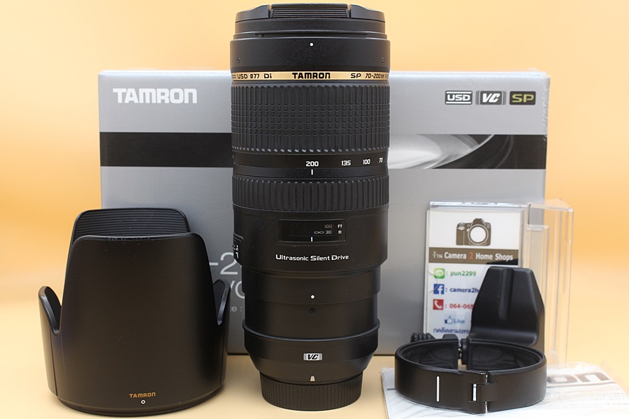 ขาย Lens Tamron SP 70-200mm f2.8 Di VC USD (For Nikon) สภาพสวย อดีตศูนย์ ไร้ฝ้า รา อุปกรณ์ครบกล่อง   อุปกรณ์และรายละเอียดของสินค้า 1.Lens Tamron SP 70-200m