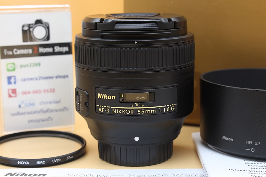 ขาย Lens Nikon AF-S 85mm F1.8 สภาพสวยใหม่ อดีตศูนย์ ไร้ฝ้า รา อุปกรณ์ครบกล่อง  อุปกรณ์และรายละเอียดของสินค้า 1.Lens Nikon AF-S 85mm F1.8 2.คู่มือการใช้งาน 