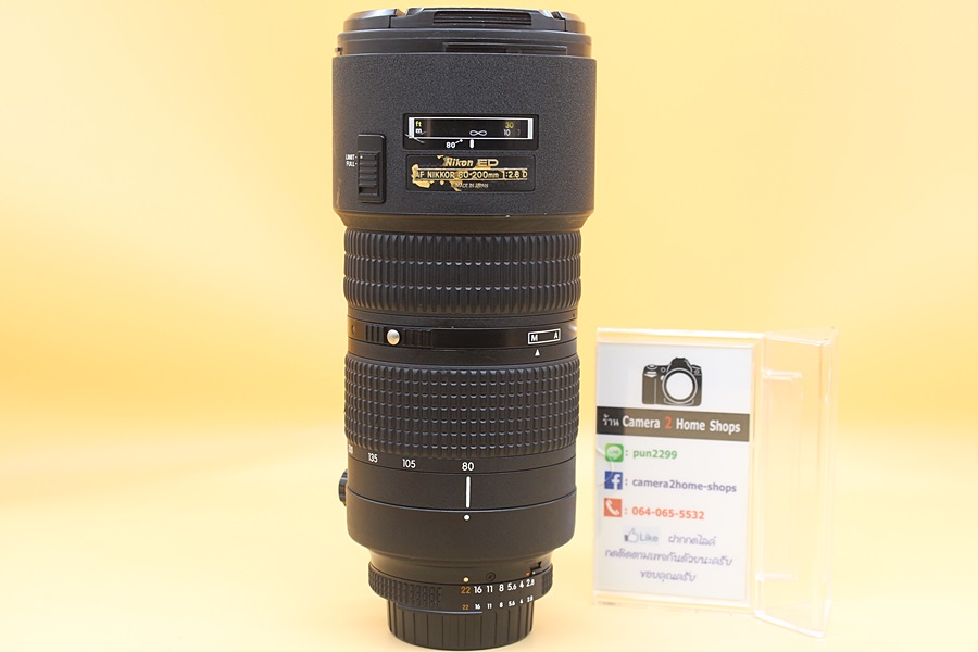 ขาย Lens Nikon AF-S 80-200 F2.8D สภาพมีรอยบ้างนิดหน่อย ใช้งานได้ปกติ ไร้ฝ้า รา   อุปกรณ์และรายละเอียดของสินค้า 1.Lens Nikon AF-S 80-200 F2.8D (ยางบวมตัดแต่