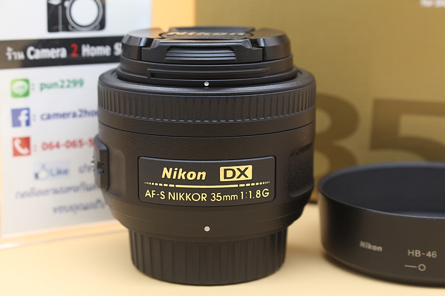 ขาย Lens Nikon DX AF-S 35mm F1.8G สภาพสวยใหม่ อดีตร้าน ไร้ฝ้า รา อุปกรณ์ครบกล่อง  อุปกรณ์และรายละเอียดของสินค้า 1.Lens Nikon DX AF-S 35mm F1.8G 2.Hood 3.คู