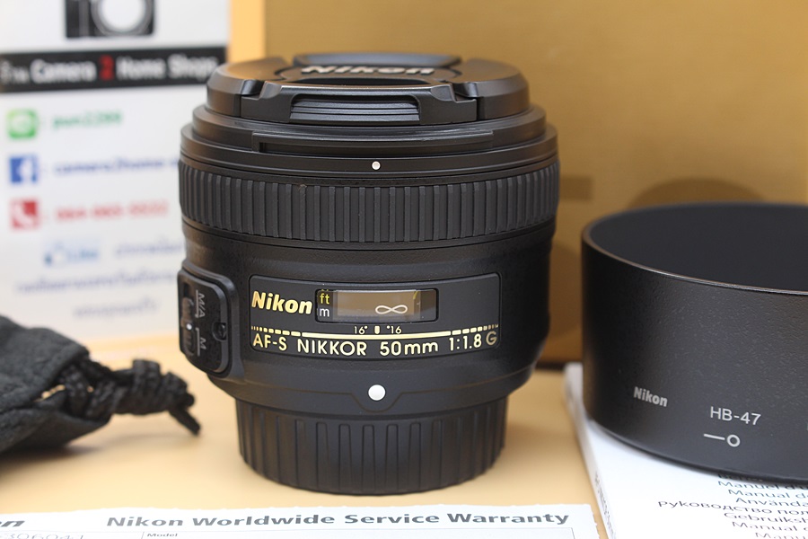 ขาย Lens Nikon AF-S 50mm F1.8G สภาพสวย อดีตศูนย์ ไร้ฝ้า รา อุปกรณ์ครบกล่อง  อุปกรณ์และรายละเอียดของสินค้า 1.Lens Nikon AF-S 50mm F1.8G 2.Hood 3.คู่มือการใช