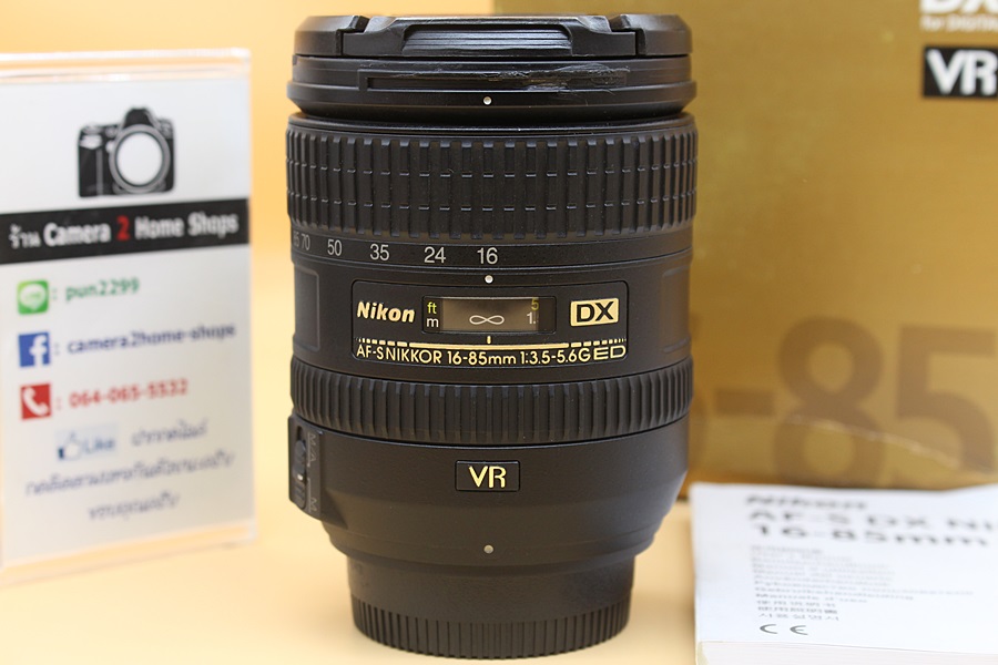 ขาย Lens Nikon AF-S DX 16-85mm f3.5-5.6G ED VR อดีตประกันร้าน ไร้ฝ้า รา ตัวหนังสือคมชัด อุปกรณ์พร้อมกล่อง  อุปกรณ์และรายละเอียดของสินค้า 1.Lens Nikon AF-S 