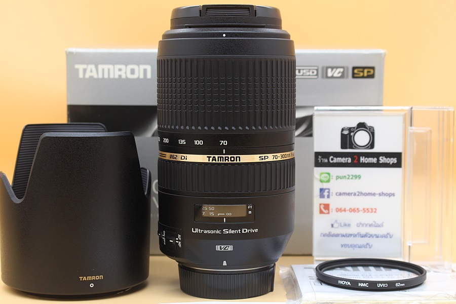 ขาย Lens Tamron SP 70-300mm F4-5.6 Di VC USD (For Nikon) สภาพสวยใหม่ ไร้ฝ้า รา อุปกรณ์ครบกล่อง  อุปกรณ์และรายละเอียดของสินค้า 1.Lens Tamron SP 70-300mm F4-