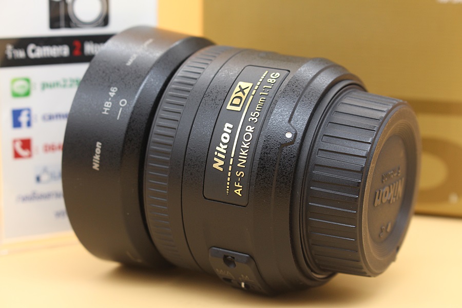 ขาย Lens Nikon DX AF-S 35mm F1.8G สภาพสวยใหม่ อดีตร้าน ไร้ฝ้า รา อุปกรณ์ครบกล่อง  อุปกรณ์และรายละเอียดของสินค้า 1.Lens Nikon DX AF-S 35mm F1.8G 2.Hood 3.คู