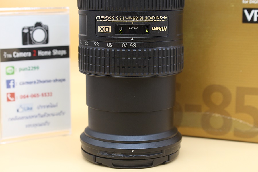 ขาย Lens Nikon AF-S DX 16-85mm f3.5-5.6G ED VR อดีตประกันร้าน ไร้ฝ้า รา ตัวหนังสือคมชัด อุปกรณ์พร้อมกล่อง  อุปกรณ์และรายละเอียดของสินค้า 1.Lens Nikon AF-S 